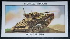 VALENTINE TANK  British World War Two Armour   Original 1953 Card  FB27P