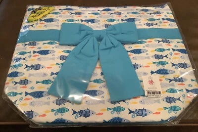 Bolso de Hombro Naraya Azul Patrón de Peces con Lazo Nuevo y Sellado 15x 12.5... Foto 1 de 4