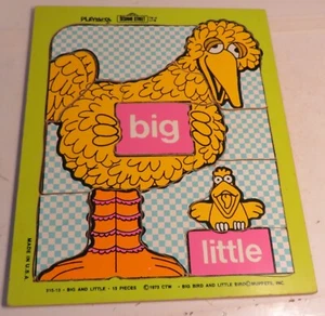 SESAME STREET Vintage 1973 Playskool Big Bird & Little Bird 13-Pc Kids Puzzle #4 - Picture 1 of 9