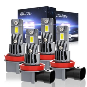 4x LED Headlight H9 High Beam H11 Low Beam Bulbs Super Bright 6000K Xenon White - Picture 1 of 16