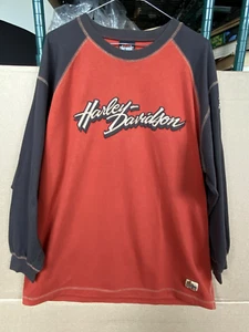 Vintage Harley Davidson Sauk Prairie City WI Baseball Long Sleeve Shirt Size XL - Picture 1 of 20