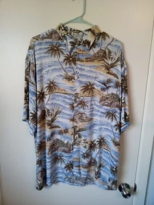 Vintage 90s Pierre Cardin Rayon Hawaiian Shirt Size XL - Picture 1 of 5