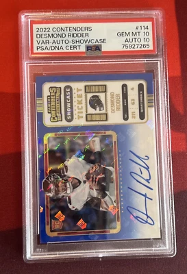 2022 Panini Contenders Desmond RIdder Variation Auto Showcase PSA 10 AUTO 10 - Image 1 of 2