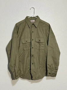 NOS Vintage Union Made MiUSA Orvis Chamois Shirt Mens Large Button Up Cotton - Picture 1 of 17