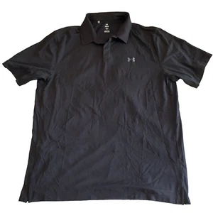 UNDER ARMOUR Men's New Black Workout Training Polo Shirt Size Large - Picture 1 of 8