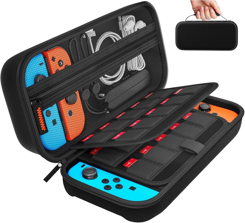 Carrying Case Compatible with Nintendo Switch/OLED Model, Travel Case with game
