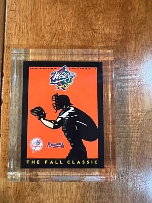 1999 MLB BASEBALL WORLD SERIES PAPERWEIGHT VIP PACKAGE PICTURES YANKEES BRAVES - Image 1 of 2