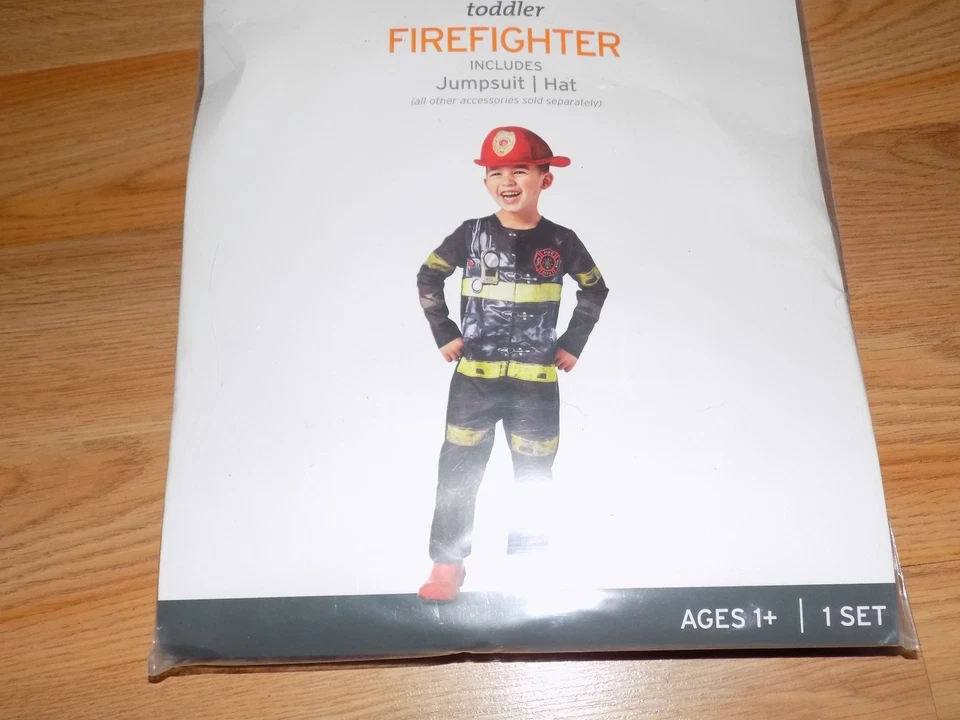 Toddler Firefighter Halloween Costume Jumpsuit Hat 18-24 Months Target Dress up