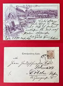Litho AK EGER in Böhmen 1900 Wallensteins Todeshaus und Schwarzer Turm ( 145957 - Bild 1 von 1