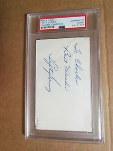 Lefty Gomez Signed Index Card PSA Certified Encapsulated - Picture 1 of 4