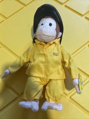 Curious George Fireman 11" Plush Stuffed Animal Toy Applause Vintage Monkey - Image 1 of 3