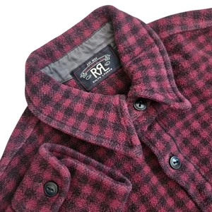 Ralph Lauren RRL Double R Red Black Flannel Plaid Button Up Work Shirt Mens Med - Picture 1 of 12
