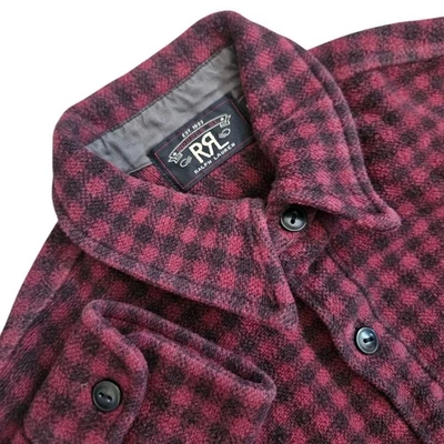 Ralph Lauren RRL Double R Red Black Flannel Plaid Button Up Work Shirt Mens Med - Image 1 of 4