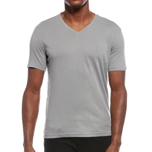 John Varvatos Men's Short Sleeve Nash Peace Sign Cotton V Neck T-Shirt Med Grey - Picture 1 of 3