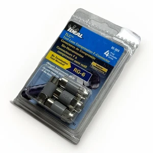 IDEAL RG‑6 F Tool‑less Compression Connectors 4‑Pack – New - Sealed - Picture 1 of 3