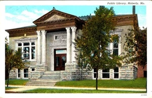 Moberly, MO Missouri  PUBLIC LIBRARY  Randolph County 1938 Linen Postcard - Picture 1 of 2