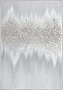 Decorazione artistica da parete astratta argento - grigio 40 L x 28 W, argento&amp;grigio  - Foto 1 di 7