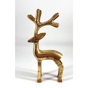 Goldguss Aluminium Rentier Figur 10" groß modern metallisch Urlaub Dekor - Bild 1 von 9