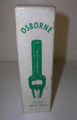 C.S. Punzón de cuero Osborne & Co. arco - tamaño 1/4" con caja tipo martillo 4,5" largo EE. UU. Foto 1 de 4