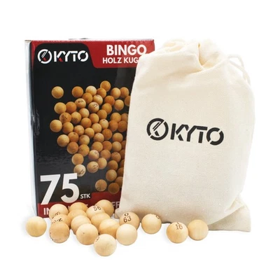 Kyto Bingo Holz Kugelset 75 tlg für Bingo Spiel & Bingo Deluxe Bingogame Zubehör - Bild 1 von 4