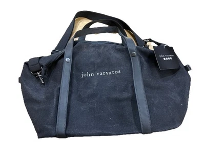 John Varvatos Bolso de Fin de Semana Bolso de Lona Gris Viaje Cremallera Lona Gris/Negro Foto 1 de 4