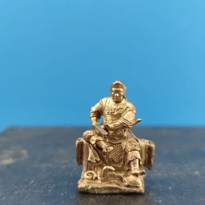 Zhen Wu Emperor Brass Statue Taoist Deity Altar Home Car Decor Collectible - Picture 1 of 9