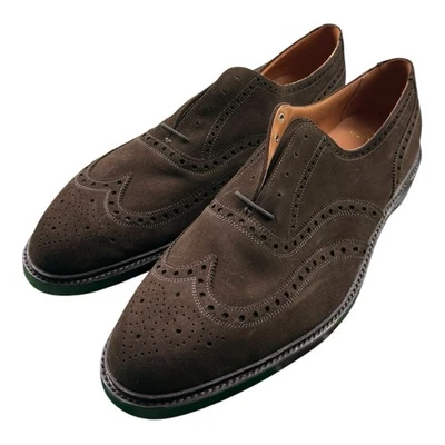 Polo Ralph Lauren Vintage Benchmade Inglaterra Marrom Camurça Brogue Ponta das Asas 14 NOVO - Imagem 1 de 4