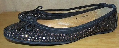 GUC Jimmy Choo Weber Crystal Rhinestone Ballet Flats EU 37 or US 7 Navy - Image 1 of 4