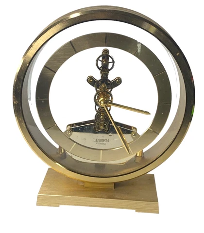Vintage Linden Mantel Shelf Skeleton Clock Cuckoo MFG Co Japan Cover