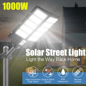 1000W Solar Outdoor Garden Security Lamp Powered PIR Motion Sensor Wall Lights - Picture 1 of 13