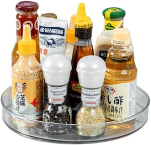 Lazy Susan Drehteller 27 Cm Drehplatte Gewürzregal Drehbar für Küche transparent - Bild 1 von 7