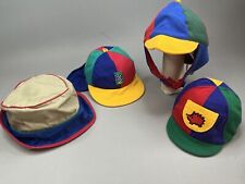 Vintage 1990s Gymboree Rainbow Primary Color Baby Infant Hats 4 Lot Dino Rhino