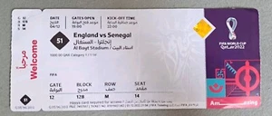 Sammler Used Ticket 2022 Fifa World Cup #51 England - Senegal * Qatar Names - Bild 1 von 1