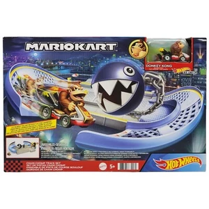 Hot Wheels Mario Kart Cadena Chomp Track Set con Donkey Kong Die-Cast Kart 2021 - Imagen 1 de 2