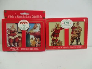 Ltd Edition '94 & '95 Coca-Cola Santa Playing Card Sets - Picture 1 of 7