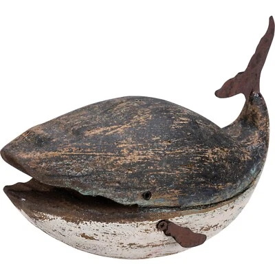 Primitives by Kathy Rustic Whale Sitter Beach House Decor Wood Coastal Rustic - Image 1 of 4
