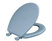 BEMIS Round Enameled Wood Closed Front Toilet Seat in Sky Blue