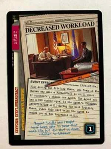 DECREASED WORKLOAD 1996 X-Files CCG Uncommon HP #XF96-0310 v1 - Picture 1 of 2