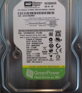 Western Digital WD3200AVVS 3,5" 320 GB Sata Desktop-Festplatte - Bild 1 von 1