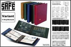 Ringbinder Album Variant Blau 11-Ring-Mechanik SAFE 708-4 leer  - Picture 1 of 8