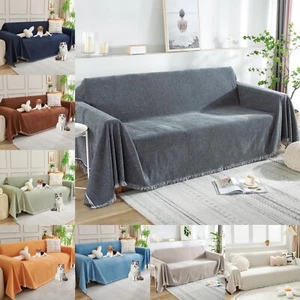 91" Extra Wide Sofa Cover Soft Chenille Sectional Couch Cover Dog Couch Protect - Picture 1 of 44