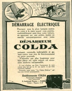 Publicité ancienne automobile démarreur Colda 1921 issue de magazine - Imagen 1 de 1
