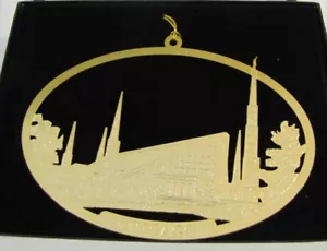 Temple in Chicago , Illinois Laser Cut Imprinted Metal Christmas Tree Ornament - Picture 1 of 3