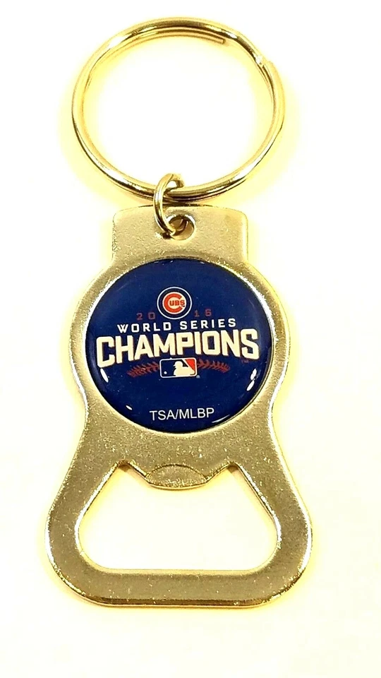 Set of 2  CHICAGO CUBS MLB 2016 WORLD SERIES CHAMPIONS BOTTLE OPENER  KEYCHAIN - Image 1 of 1