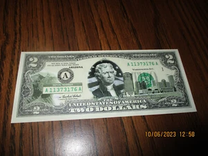 $2 2003  STATE COMMEMORATIVE  COLORIZED BILL "ARIZONA"    FEDERAL RESERVE NOTE - Picture 1 of 4