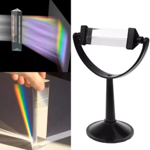 Optical Glass Triple Prism with Stand for Physics Teaching Drop Ship - Picture 1 of 3
