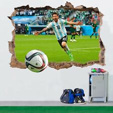 Football 3D Wall Decal, Wall Sticker, Lionel Messi, Sport, Decor
