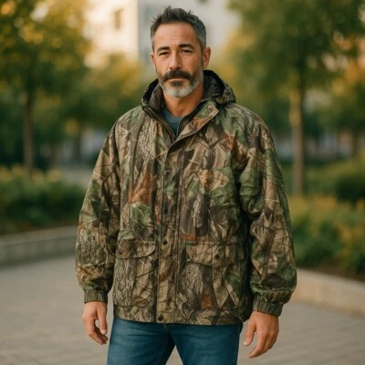 Remington RealTree Hardwoods Green Jacket Large Mid-Thigh Inside Cinch Waist - Image 1 of 4