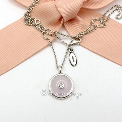 Collar Promesa Disco Esmalte Lavanda Genuino Pandora #390133EN11-55 55 cm Raro Foto 1 de 4