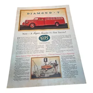 Vintage 1938 Diamond T Truck Print Ad 8.25” X 11.5” Transportation C.07 - Picture 1 of 2